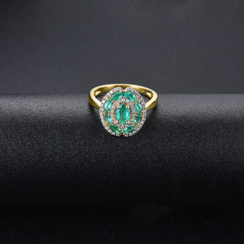 Oval Shape Emerald in Gold