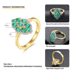 Marque Shape Emerald Ring.