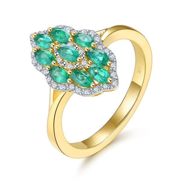 Marque Shape Emerald Ring.