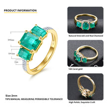 Load image into Gallery viewer, Three Octagon Emerald Stones Ring
